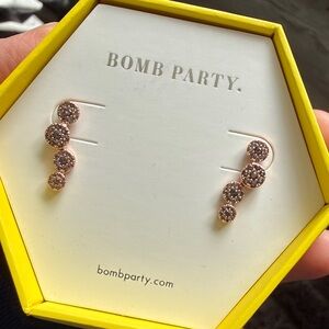 Rose Gold & lab created Smokey Spinel Earrings